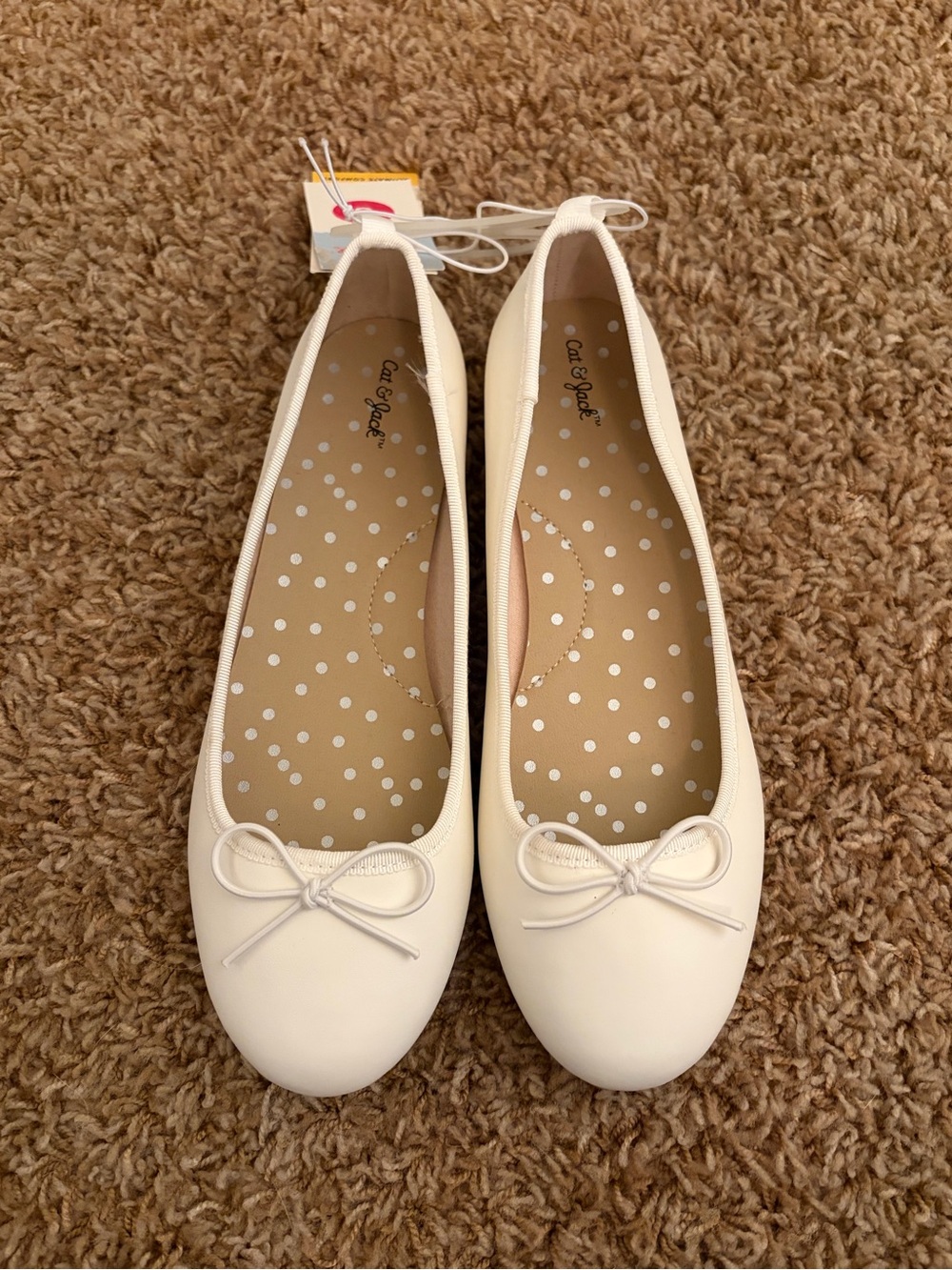 Kids white flats